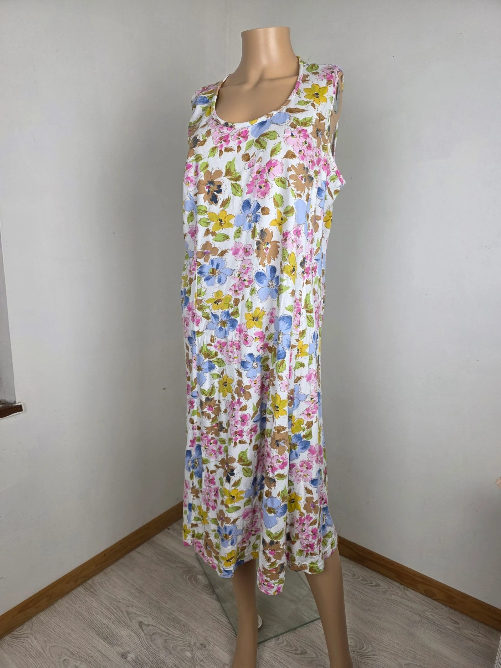 Vestido longo de verão fluido com estampa floral multicolorida 🍒vintage anos 90🍒46/48 – photo 4